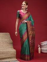 Gulabi Emerald Charm-Jade Pink Heritage Weave