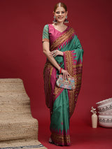 Gulabi Emerald Charm-Jade Pink Heritage Weave