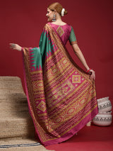 Gulabi Emerald Charm-Jade Pink Heritage Weave
