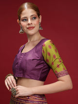 Gulabi Orchid Heritage-Royal Olive Orchid Saree
