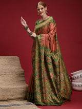 Gulabi Meadow Weave-Peach Meadow Heritage Saree