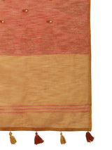 KOZI SILK-legant orange and mustard dual-tone saree with rich woven detailing
