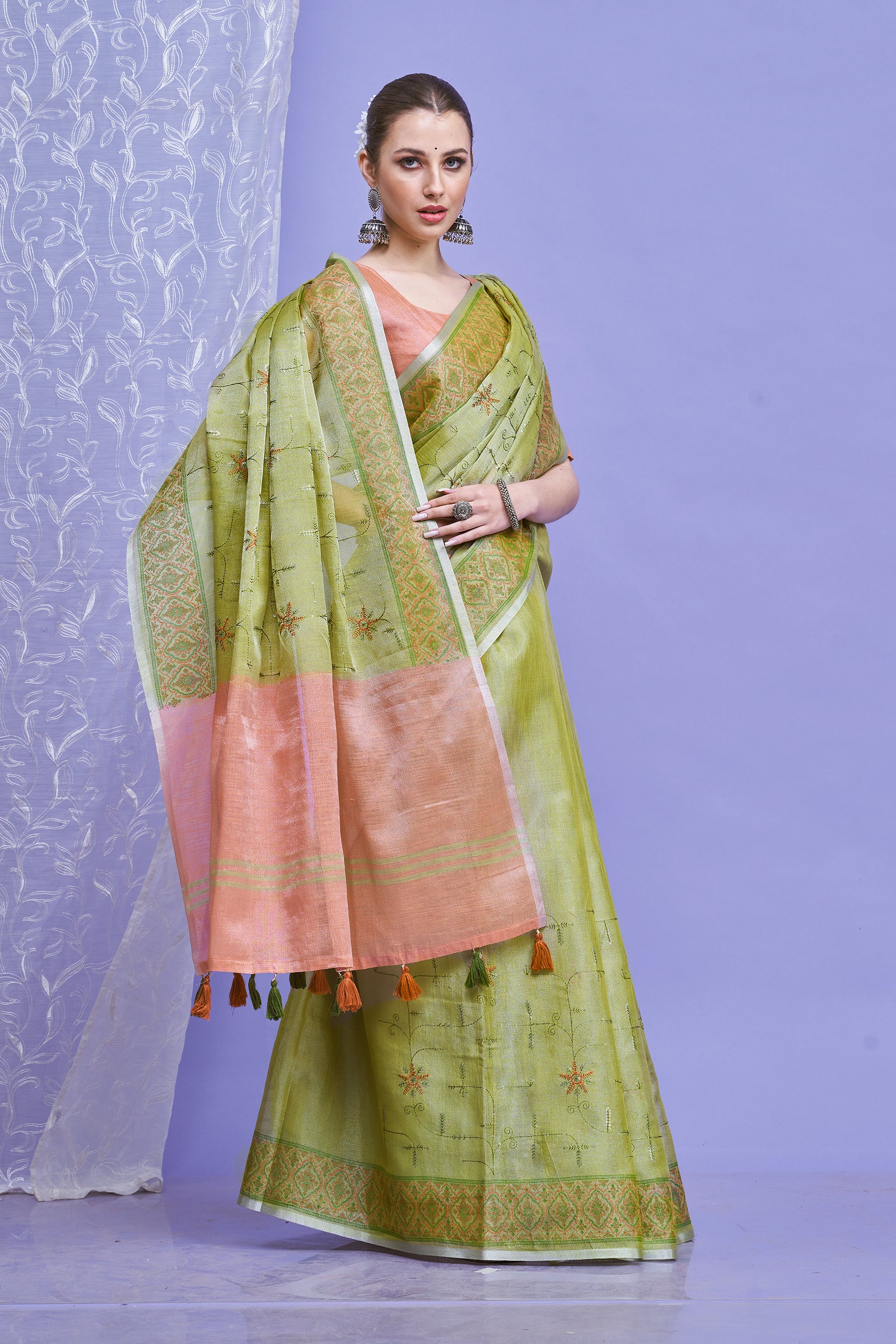 ZARI MAHAL-Rich zari detailing adds a festive and graceful touch