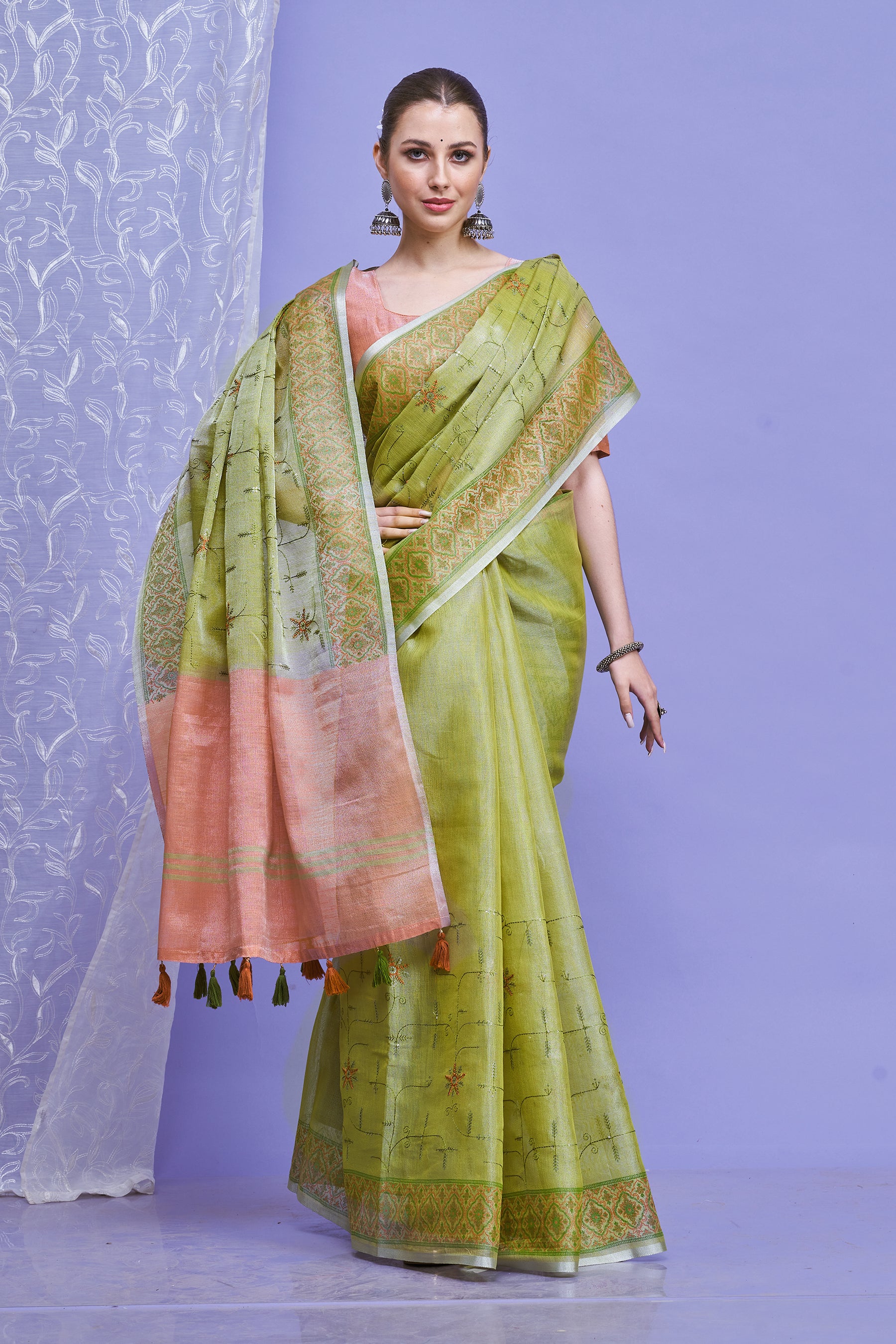 ZARI MAHAL-Rich zari detailing adds a festive and graceful touch