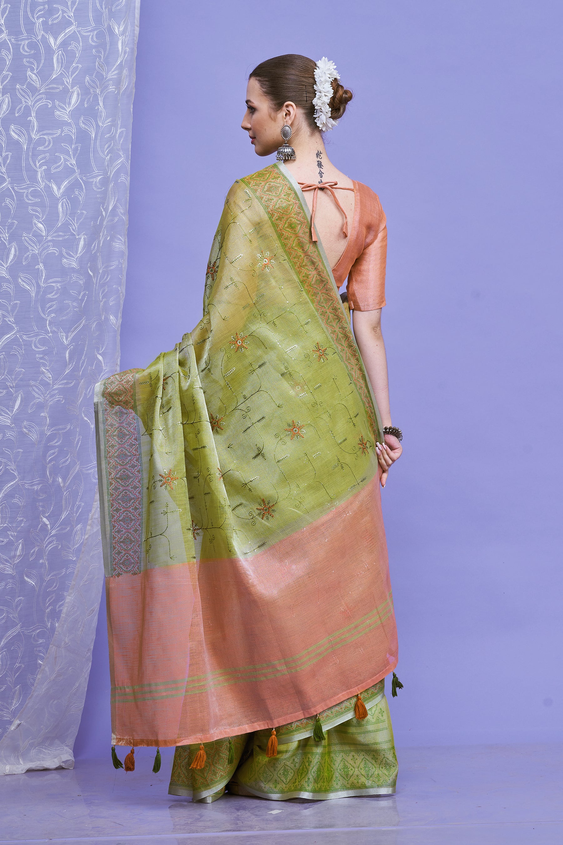 ZARI MAHAL-Rich zari detailing adds a festive and graceful touch